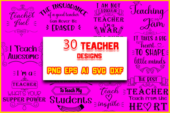 30 Teacher Quotes Bundle: A Versatile Embroidery Asset
