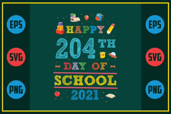 Celebrating 204th Day of School with Embroidery