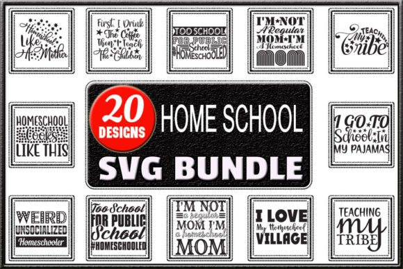 HOME SCHOOL Quotes Designs for Embroidery