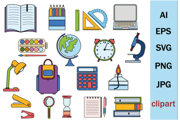 Review: School Supplies Clipart for Embroidery