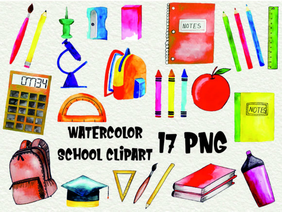 Watercolor School Clipart: A Designer's Review